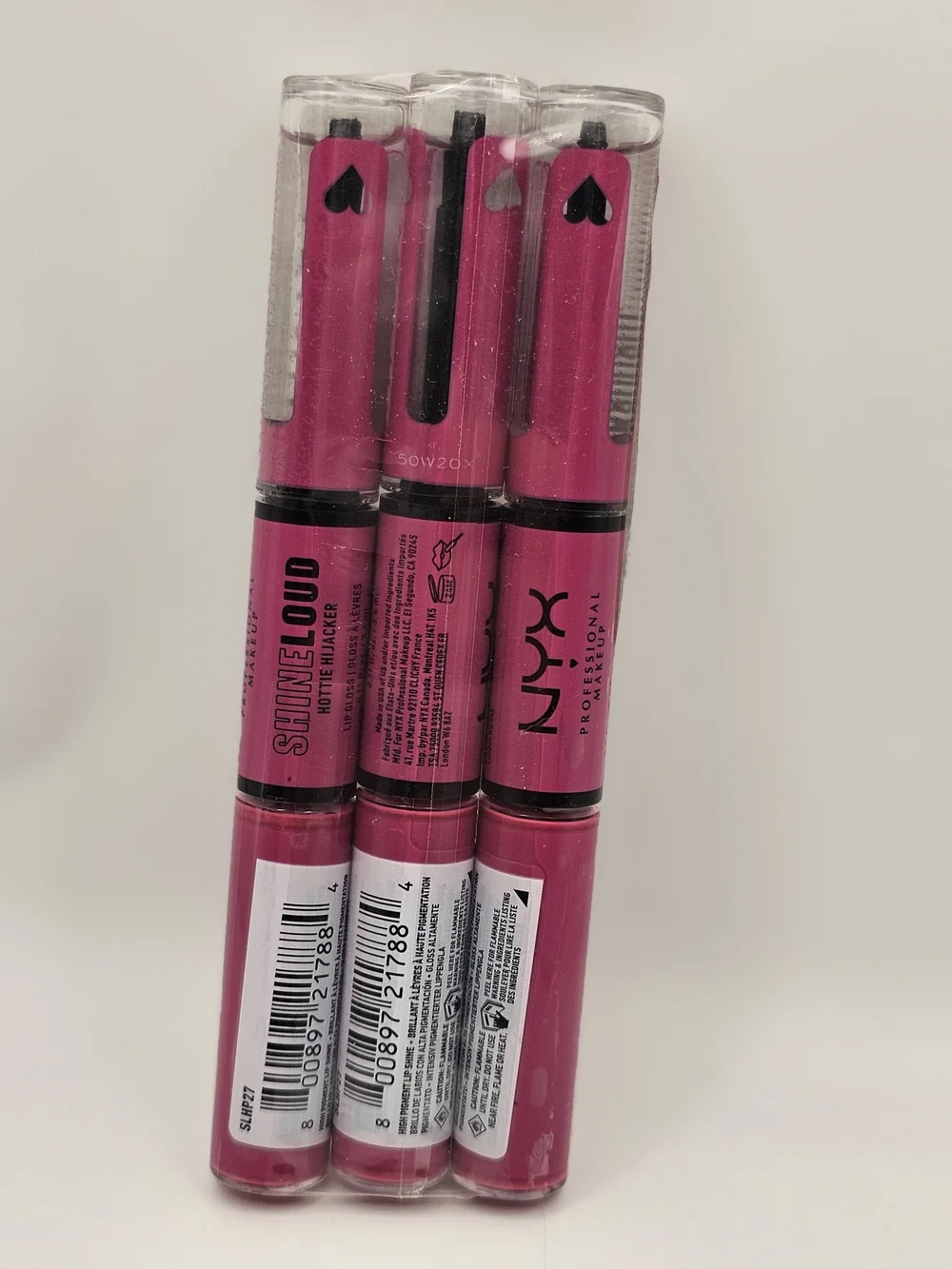 NEW 3-Pack NYX Shine Loud Lipstick Pens - Hottie Hijacker Cool Pink